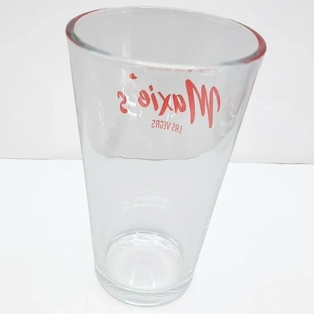 Maxies Pint Glass Vintage Las Vegas Barware Collectible Clear Souvenir Gift